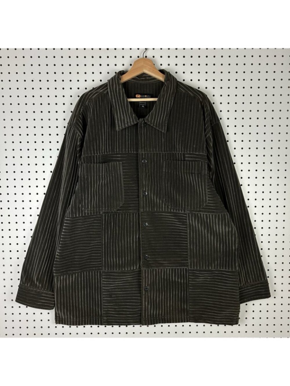 Godbody 2 Piece Men's XL Corduroy Velour Suit Outfit 80s Gray Button Front Baggy - Picture 2 of 11